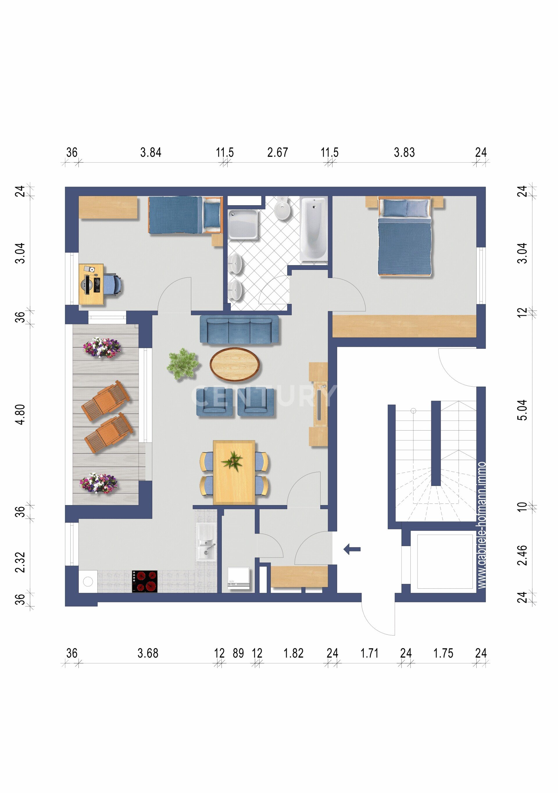 Wohnung zum Kauf 340.000 € 3 Zimmer 77 m²<br/>Wohnfläche 2.<br/>Geschoss Rheinfelden Rheinfelden 79618