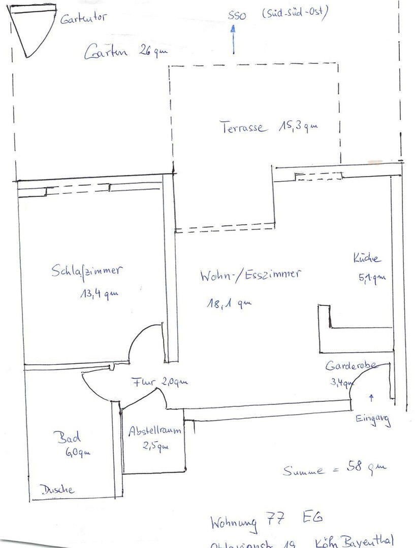 Terrassenwohnung zum Kauf provisionsfrei 420.000 € 2 Zimmer 58 m²<br/>Wohnfläche EG<br/>Geschoss Oktavianstr.19 Bayenthal Köln - Bayenthal 50968