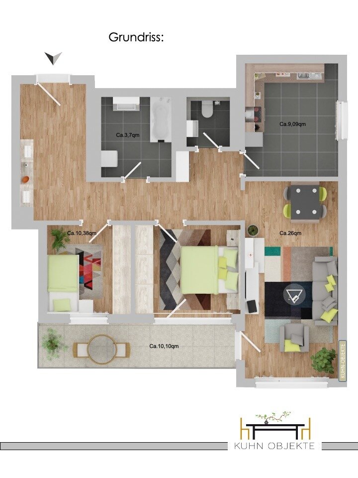 Studio zum Kauf 220.000 € 3 Zimmer 84 m²<br/>Wohnfläche 10.<br/>Geschoss Limburgerhof 67117