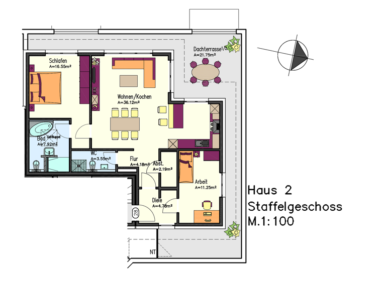 Penthouse zur Miete 1.500 € 3 Zimmer 108,3 m² 3. Geschoss frei ab sofort Balhornstr. 30a Kernstadt Paderborn 33102