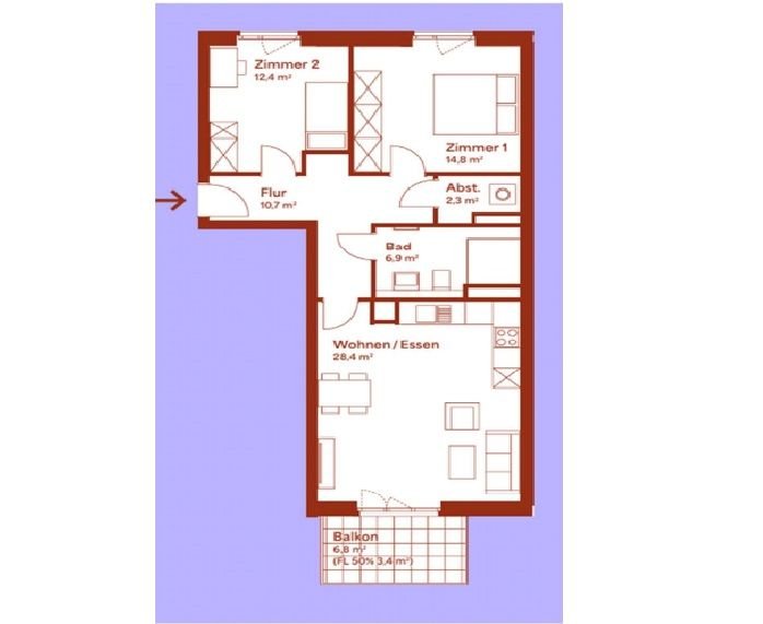 Wohnung zur Miete 1.340 € 3 Zimmer 78,9 m²<br/>Wohnfläche 1.<br/>Geschoss 01.04.2025<br/>Verfügbarkeit Rotes Feld Lüneburg 21335