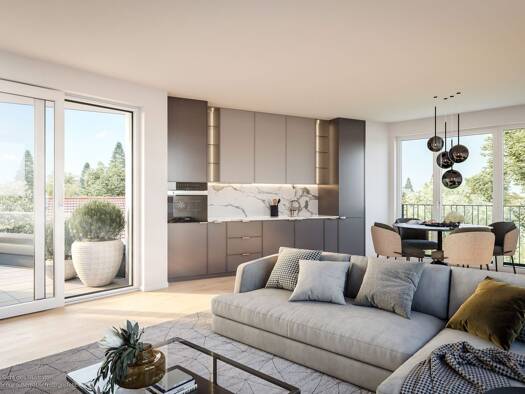 Terrassenwohnung zum Kauf - Neubau provisionsfrei 925.000 € 4 Zimmer 100,6 m² 1. Geschoss Lilli-Kurowski-Straße 1 Feldmoching-Hasenbergl München 80995