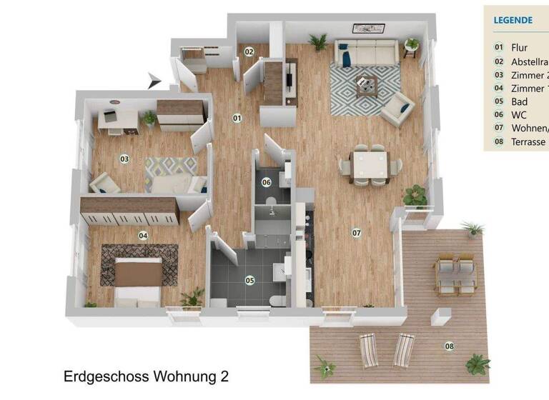 Wohnung zum Kauf - Erstbezug provisionsfrei 543.000 € 3 Zimmer 105,5 m² frei ab 01.04.2026 St. Jürgen Lübeck 23562