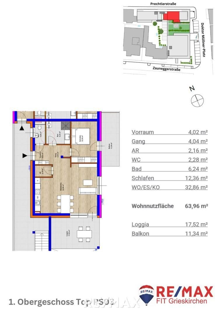 Wohnung zum Kauf 346.337 € 2 Zimmer 81,5 m²<br/>Wohnfläche 1.<br/>Geschoss Grieskirchen 4710