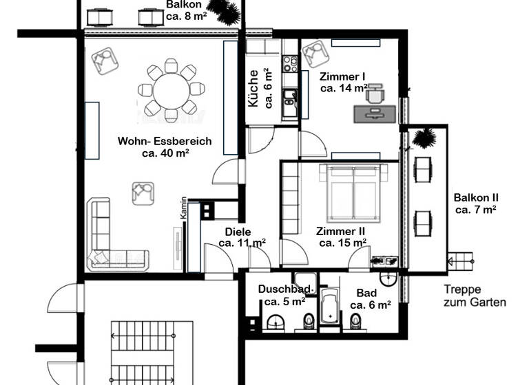Wohnung zur Miete 1.450 € 3 Zimmer 101,5 m² EG Rödelheim Frankfurt am Main 60489