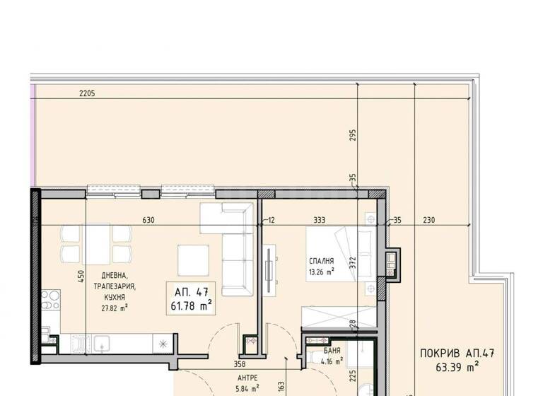 Studio zum Kauf 208.195 € 2 Zimmer 134 m² Sofia