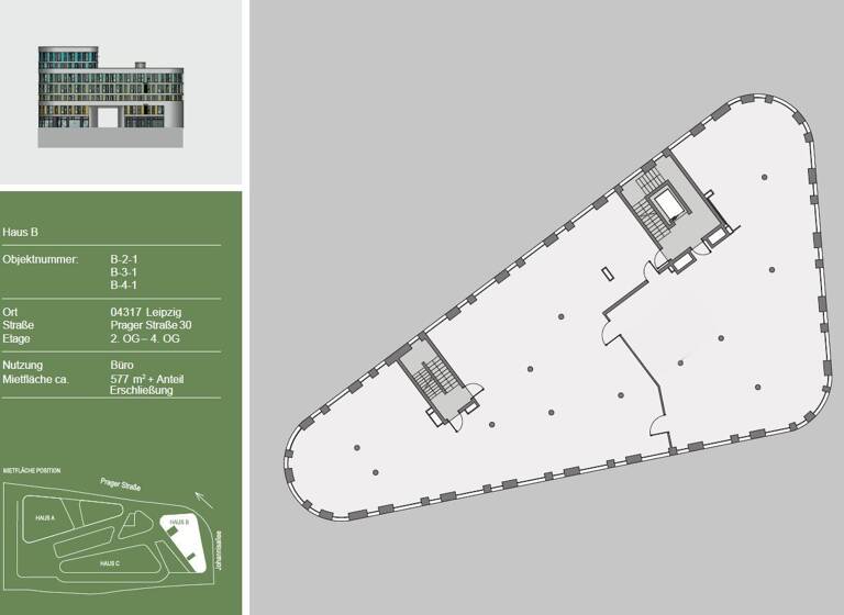 Bürofläche zur Miete - Erstbezug provisionsfrei 22 € 577 m² Bürofläche Zentrum-Südost Leipzig 04103