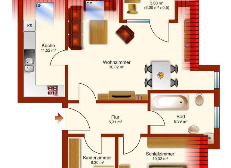 Wohnung zum Kauf 215.000 € 3 Zimmer 75 m² 2. Geschoss Leipziger Vorstadt Dresden 01127