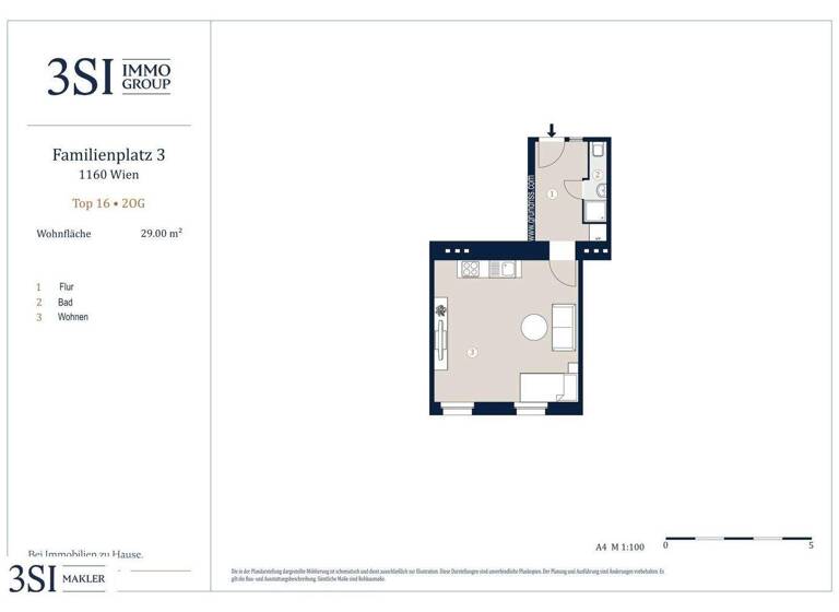 Studio zum Kauf 159.000 € 1 Zimmer 29 m² 2. Geschoss Familienplatz 3 Wien 1160