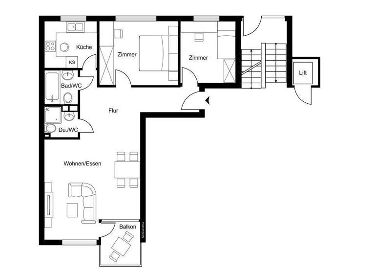 Wohnung zum Kauf 689.000 € 2,5 Zimmer 72 m² 1. Geschoss frei ab sofort Harvestehude Hamburg 20149