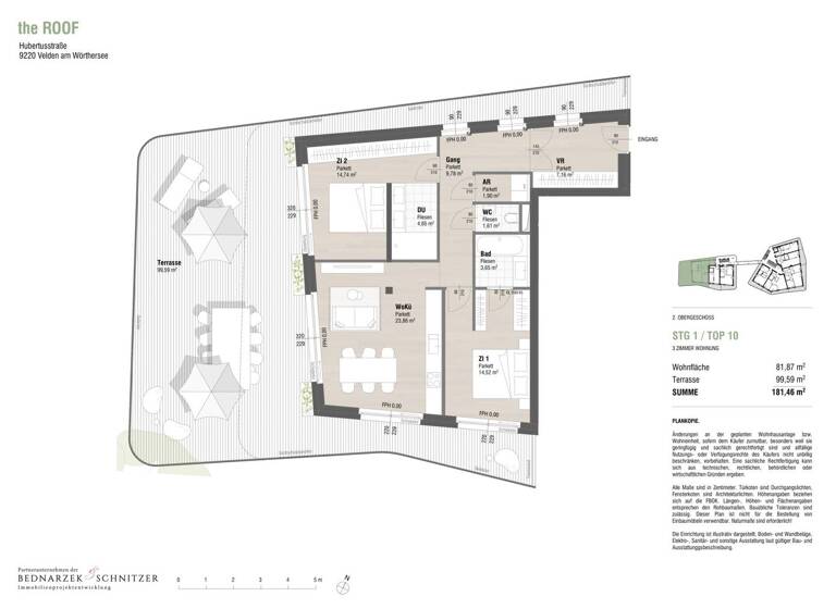 Penthouse zum Kauf - Erstbezug 860.500 € 3 Zimmer 81,9 m² 2. Geschoss Hubertusstraße Velden am Wörther See 9220