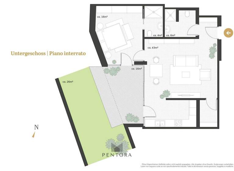 Wohnung zum Kauf 2 Zimmer 67 m² EG Dorf Tirol 39019
