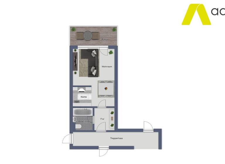 Studio zur Miete 400 € 1 Zimmer 36,7 m² 1. Geschoss frei ab sofort Buchaer Str. 12 D/12 E Ammerbach Jena 07745