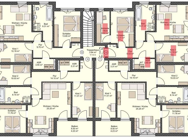 Wohnung zur Miete 1.050 € 3,5 Zimmer 75 m² 2. Geschoss frei ab 01.10.2026 Tribseer Stralsund 18437