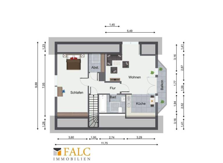 Wohnung zur Miete 1.000 € 2 Zimmer 61 m² 1. Geschoss Zeesen Königs Wusterhausen 15711