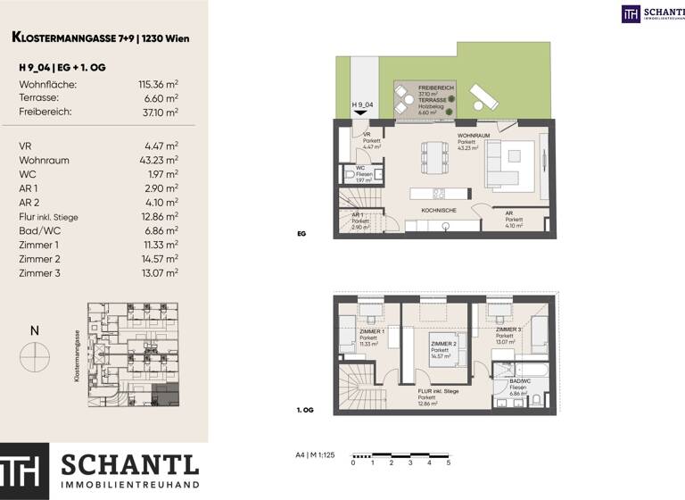 Reihenendhaus zum Kauf - Erstbezug 678.000 € 4 Zimmer 115,4 m² Klostermanngasse Wien 1230