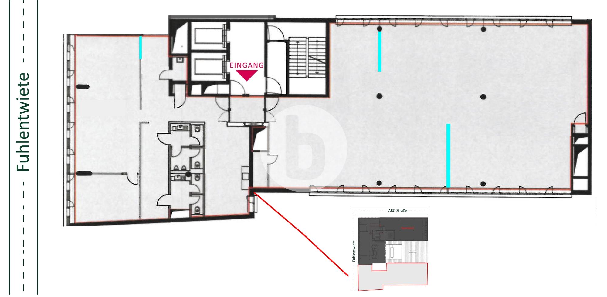 Bürofläche zur Miete provisionsfrei 15 € 1.045 m²<br/>Bürofläche Neustadt Hamburg 20354