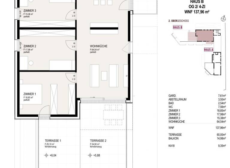 Wohnung zum Kauf - Erstbezug 1.398.000 € 4 Zimmer 138 m² Südtiroler Straße 2 Hall in Tirol 6060