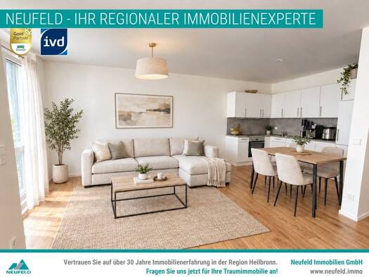 Terrassenwohnung zur Miete 945 € 2 Zimmer 52,7 m² Oedheim Oedheim 74229
