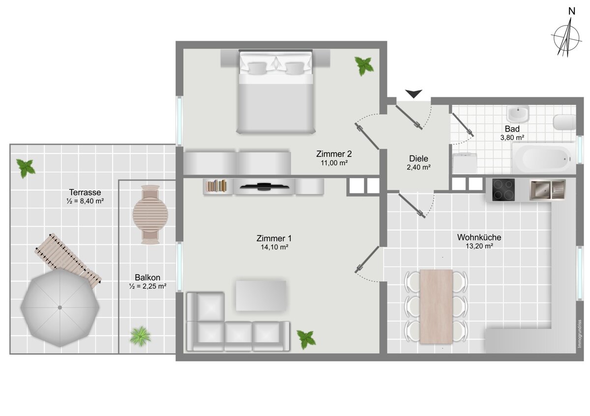 Wohnung zum Kauf 418.000 € 2 Zimmer 56 m²<br/>Wohnfläche Industriebezirk München 80997