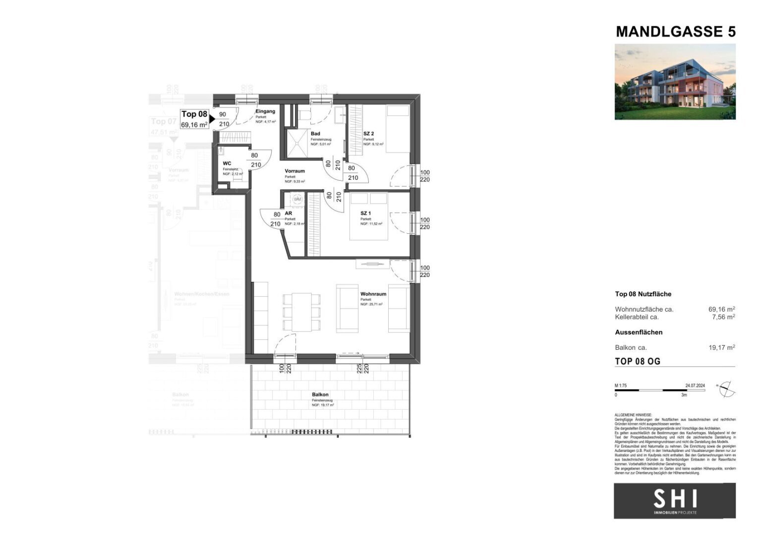 Wohnung zum Kauf 748.000 € 3 Zimmer 69,2 m²<br/>Wohnfläche 1.<br/>Geschoss Aigen I Salzburg 5026