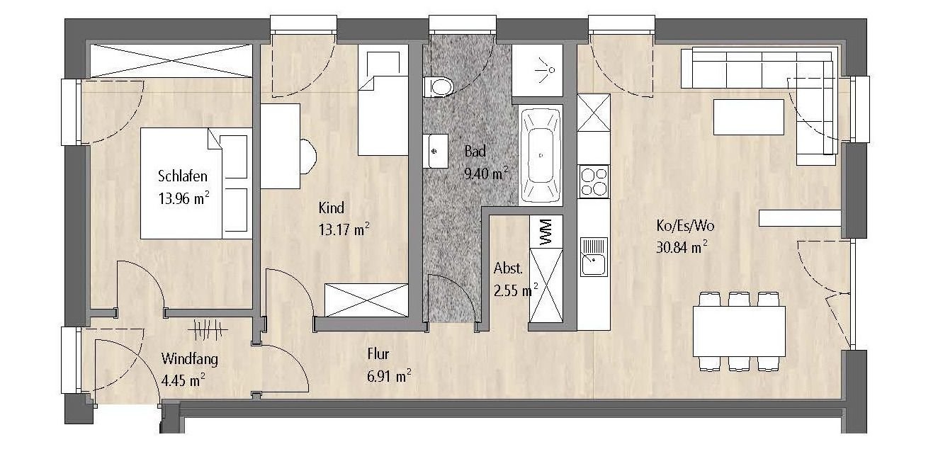 Wohnung zum Kauf provisionsfrei 518.000 € 3,5 Zimmer 84,9 m²<br/>Wohnfläche EG<br/>Geschoss Kunigundenweg Großberg Pentling 93080