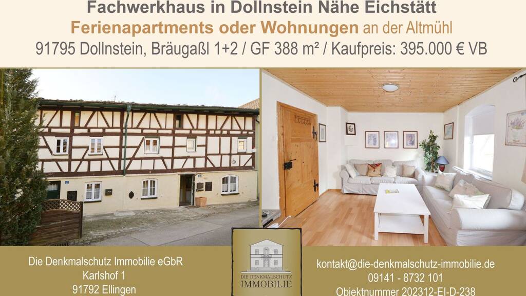 Haus zum Kauf 395.000 € 162 m² 388 m² Grundstück Bräugaßl 1 Dollnstein 91795