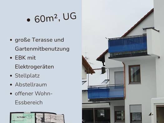 Terrassenwohnung zur Miete 650 € 1 Zimmer 60 m² 4 Geschosse frei ab sofort Laichingen Laichingen 89150