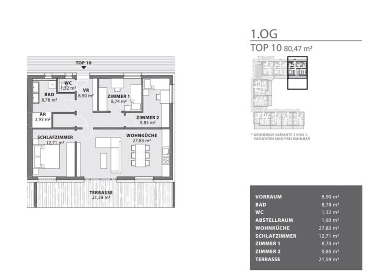 Wohnung zum Kauf - Erstbezug provisionsfrei 297.739 € 4 Zimmer 80,5 m² Fürstenfeld 8280