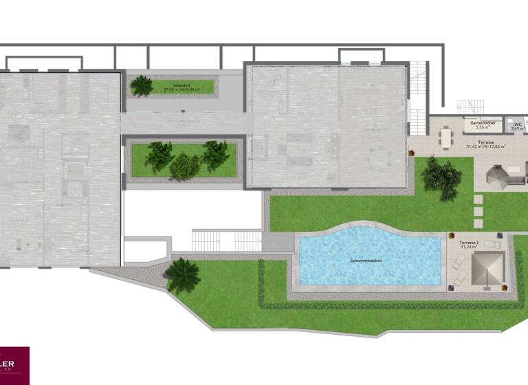 Villa zur Miete 30.000 € 10 Zimmer 824,2 m² 4.500 m² Grundstück Wiehre Freiburg im Breisgau 79100