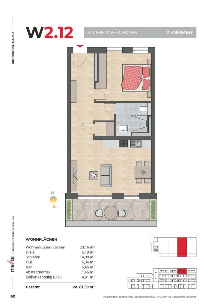 Wohnung zum Kauf provisionsfrei 488.000 € 2 Zimmer 61,5 m²<br/>Wohnfläche 1.<br/>Geschoss Süd - West Radolfzell 78315