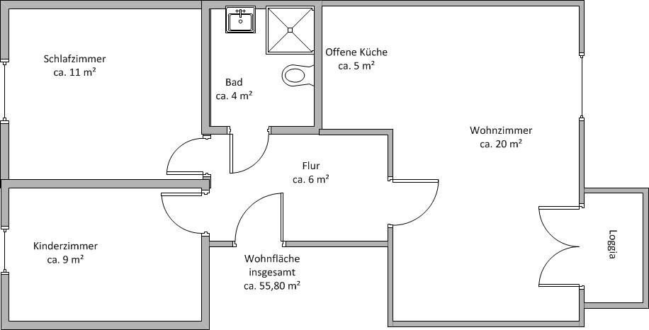 Wohnung zur Miete 352 € 3 Zimmer 55,8 m²<br/>Wohnfläche 1.<br/>Geschoss Straße der Jugend 11 Sandersdorf Sandersdorf-Brehna 06792