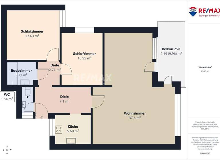 Wohnung zum Kauf 260.000 € 3,5 Zimmer 85 m² frei ab 31.03.2026 Unterkochen Aalen 73432