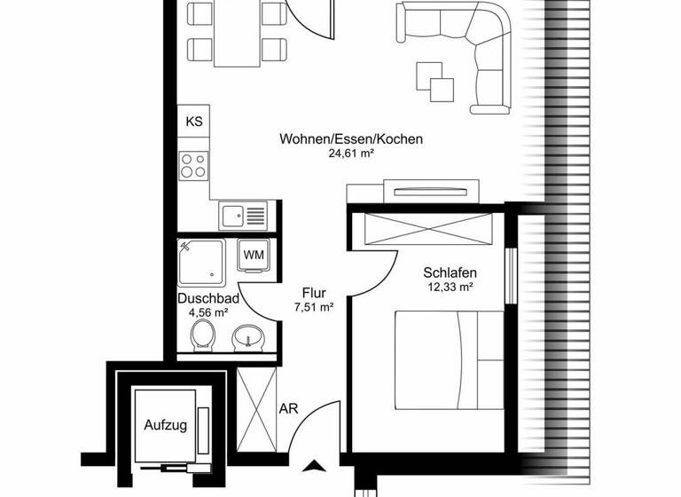 Wohnung zum Kauf 269.000 € 2 Zimmer 50,9 m² Leezen 23816