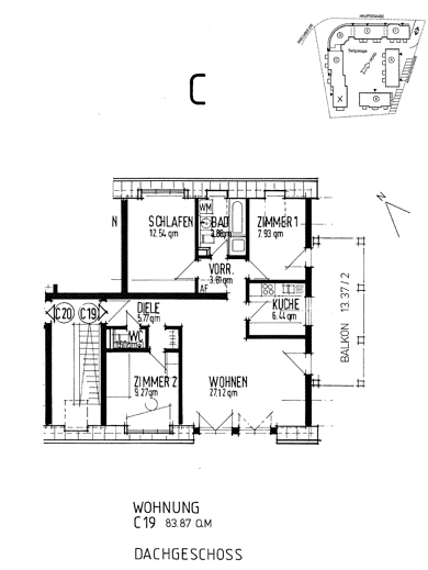 Wohnung zur Miete 860 € 4 Zimmer 83,9 m² Dachgeschoss, 3. Geschoss frei ab 01.09.2025 Hauptstraße 2 Schopfheim Schopfheim 79650