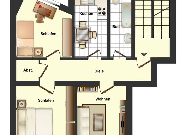 Wohnung zum Kauf 249.000 € 3 Zimmer 68 m² Oberbilk Düsseldorf 40227