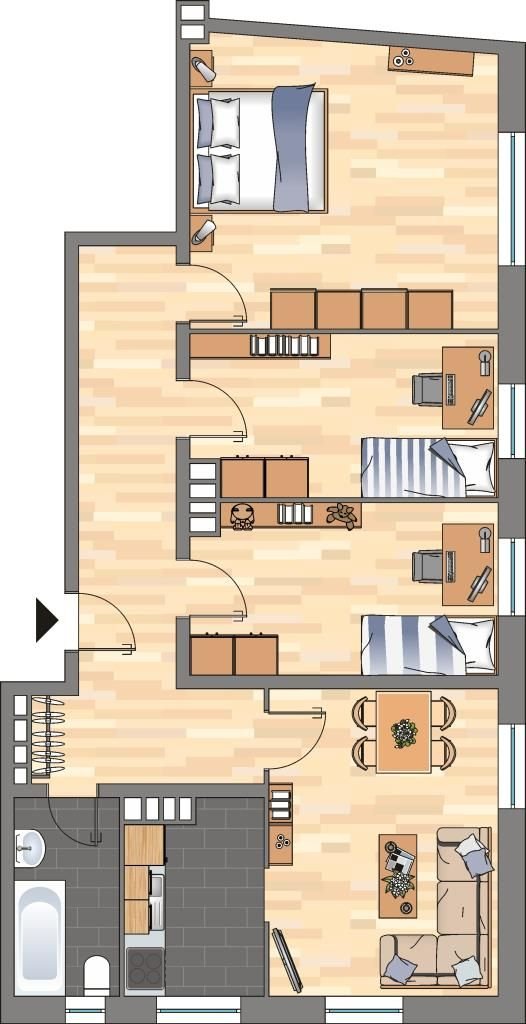 Wohnung zur Miete 659 € 3 Zimmer 79,9 m²<br/>Wohnfläche 3.<br/>Geschoss 18.11.2024<br/>Verfügbarkeit Mühlenstraße 20a Gaarden - Ost Bezirk 2 Kiel 24143