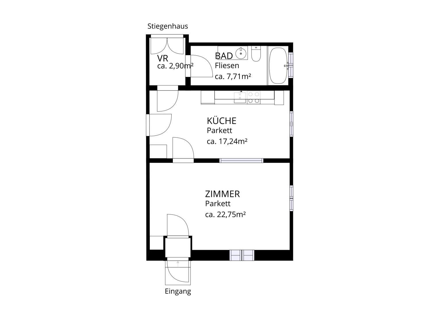 Wohnung zur Miete 712 € 1 Zimmer 51,2 m²<br/>Wohnfläche EG<br/>Geschoss ab sofort<br/>Verfügbarkeit Klosterneuburg 3400