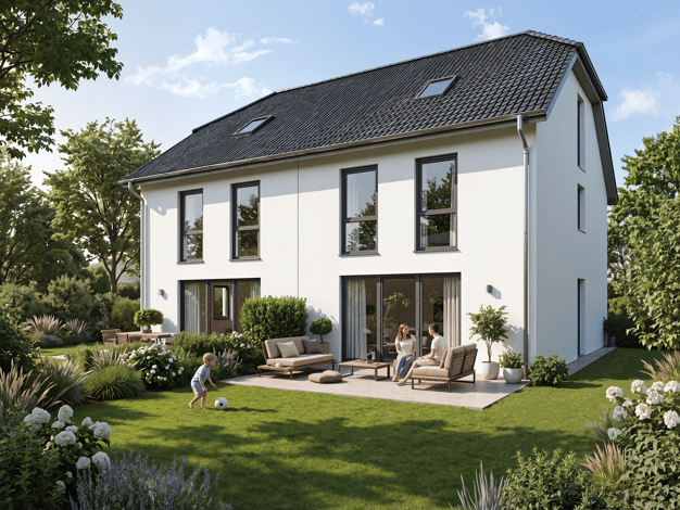 Doppelhaushälfte zum Kauf - Neubau provisionsfrei 580.000 € 5 Zimmer 143 m² 227 m² Grundstück frei ab 30.09.2027 Heimstraße 2 Schwarzenbruck Schwarzenbruck 90592