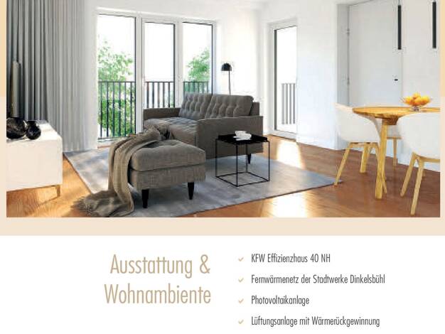 Wohnung zum Kauf - Erstbezug provisionsfrei 253.900 € 3 Zimmer 53,2 m² EG Lorestraße   Haus 2 WE 32 10 Dinkelsbühl Dinkelsbühl 91550