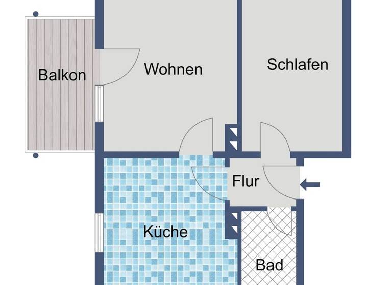 Wohnung zur Miete 353 € 2 Zimmer 47,5 m² 1. Geschoss frei ab 01.06.2026 Unter der Stiegel 19 Bad Hersfeld 36251