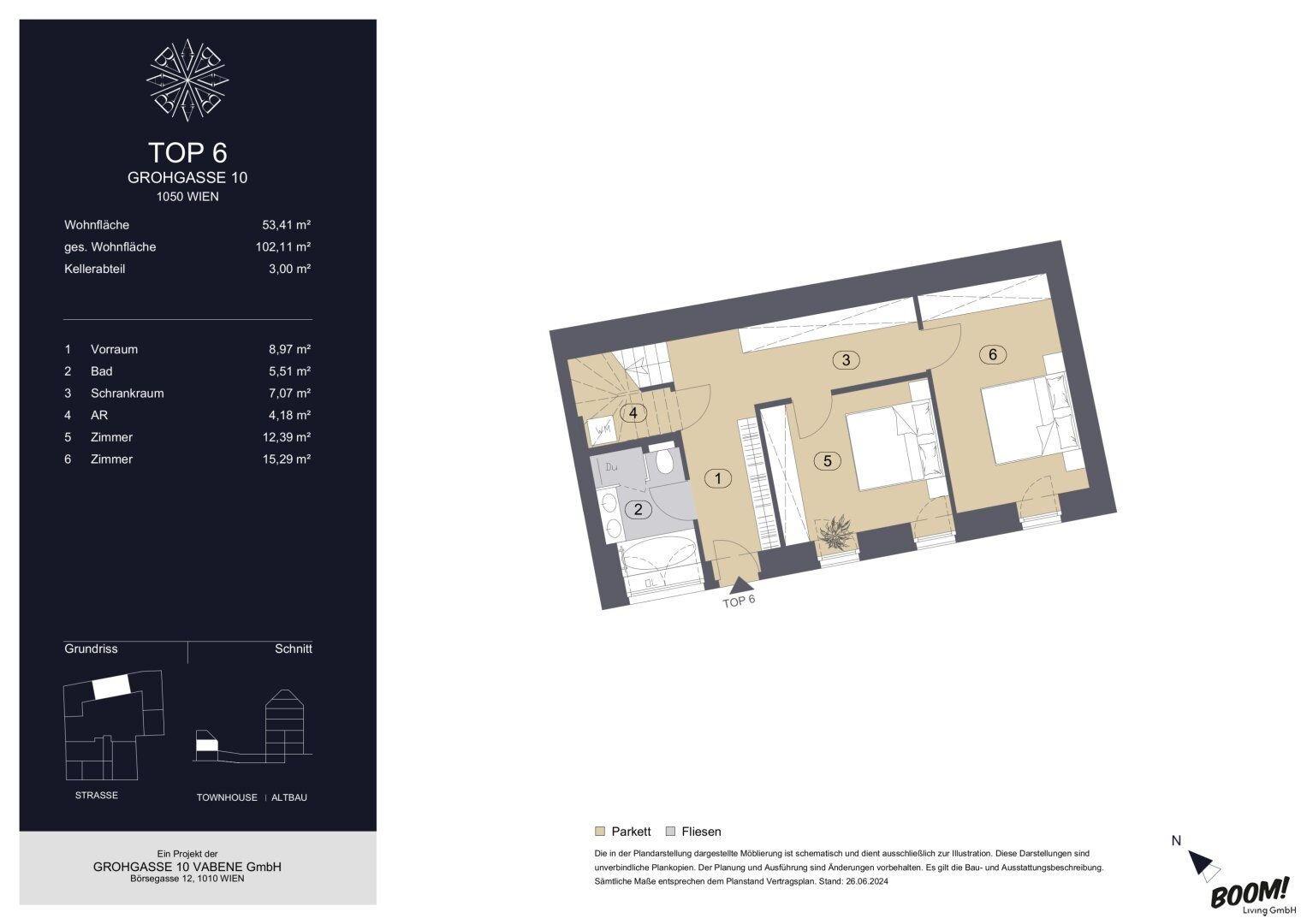 Terrassenwohnung zum Kauf 1.100.000 € 3 Zimmer 102,1 m²<br/>Wohnfläche 1.<br/>Geschoss Wien 1050