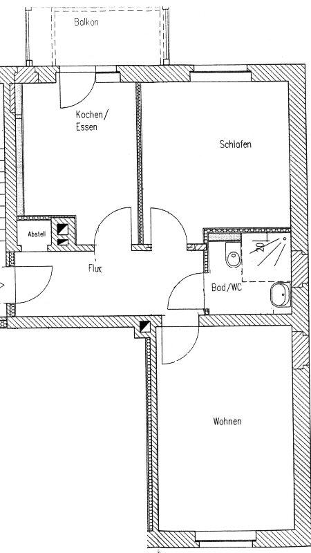 Wohnung zur Miete 265 € 2 Zimmer 53 m²<br/>Wohnfläche 1.<br/>Geschoss Zeißstr. 70 Hilbersdorf 150 Chemnitz 09131