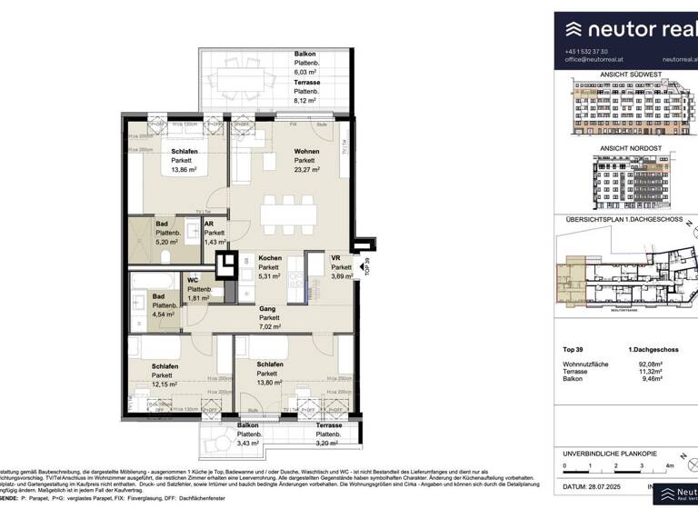 Wohnung zur Miete - Erstbezug 1.516 € 4 Zimmer 92,1 m² frei ab 01.05.2026 Grillgasse Wien 1110