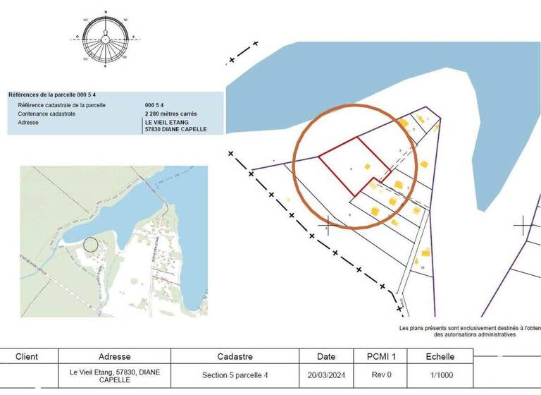 Freizeitgrundstück zum Kauf provisionsfrei 70.000 € 2.380 m² Grundstück Sur le Vieil Étang Diane-Capelle 57810