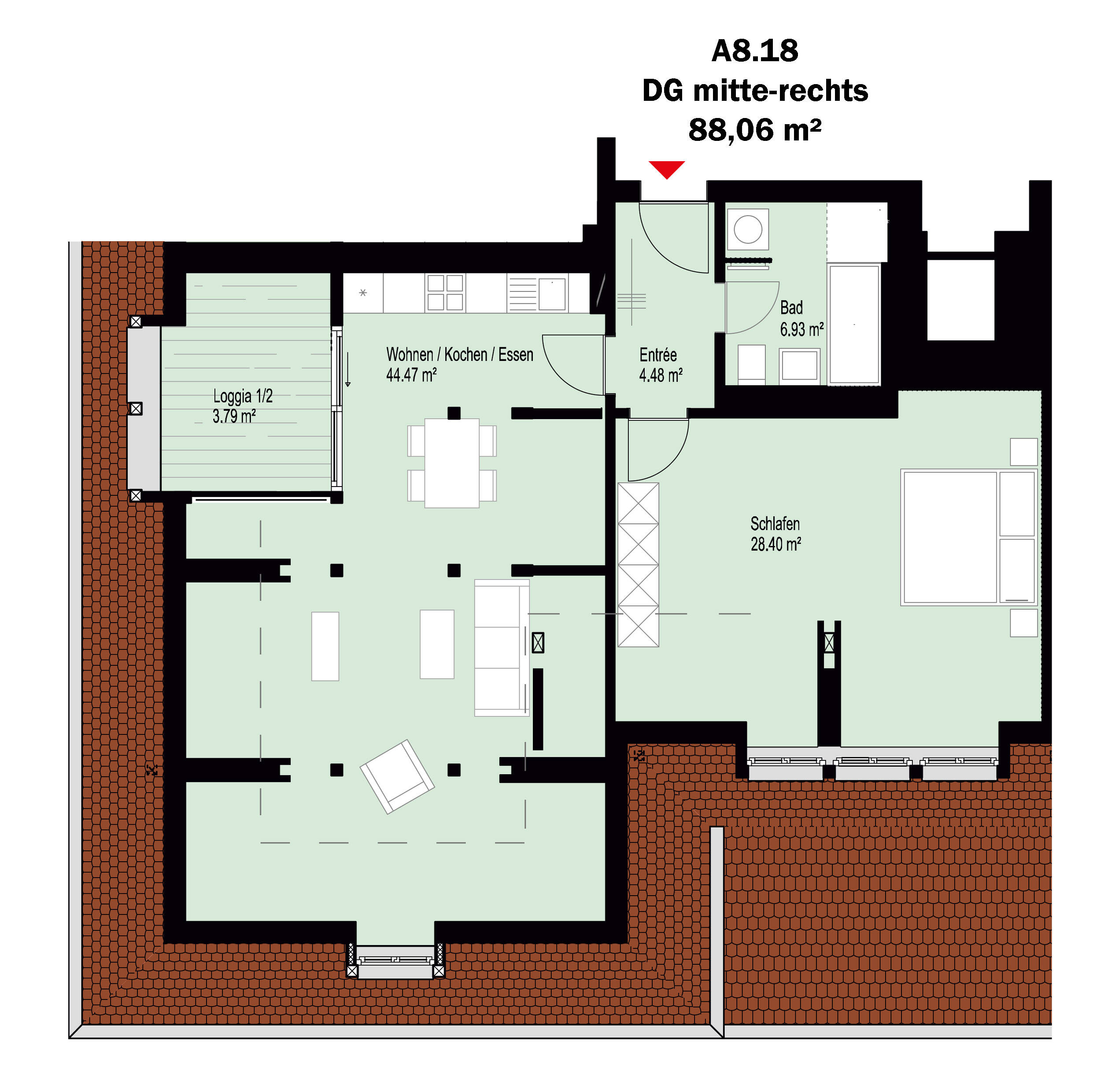 Wohnung zur Miete 881 € 2 Zimmer 88,1 m²<br/>Wohnfläche 3.<br/>Geschoss ab sofort<br/>Verfügbarkeit Margaretha-Rothe-Straße 21 Probstheida Leipzig 04289