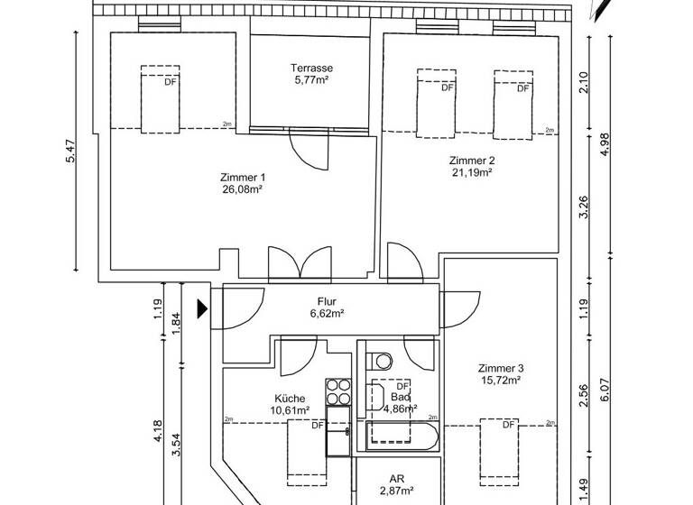 Wohnung zur Miete - Erstbezug 1.443 € 3 Zimmer 78 m² 5. Geschoss Spandau Berlin 13585