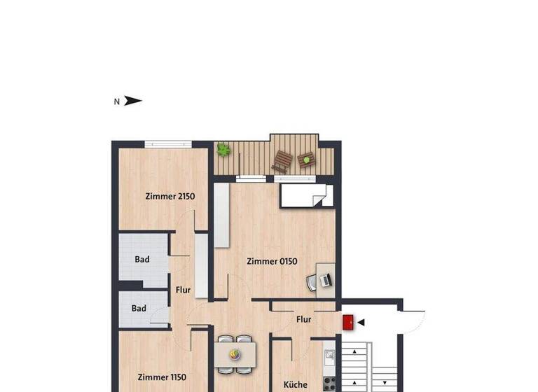 Studio zur Miete 205 € 1 Zimmer 34,2 m² 3. Geschoss frei ab 01.04.2026 Halberstädter Str. 24 Westhagen Wolfsburg 38444