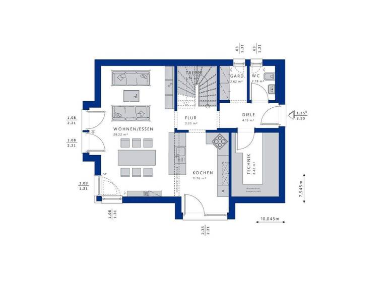 Einfamilienhaus zum Kauf 728.400 € 4,5 Zimmer 129,3 m² 513 m² Grundstück Großgartach Leingarten 74211
