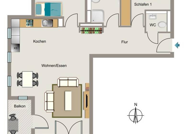 Wohnung zur Miete 1.423 € 3,5 Zimmer 103,1 m² 1. Geschoss frei ab 01.06.2026 Wielandstraße 92 Grumme Bochum 44791